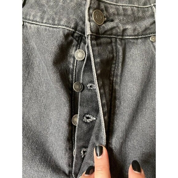 Kappa BNWT mens jeans "222 Banda Bibo" wide leg NEW gray/black button fly - Picture 3 of 8